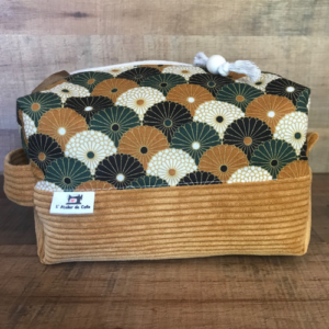 Trousse de toilette velours moutarde soleil