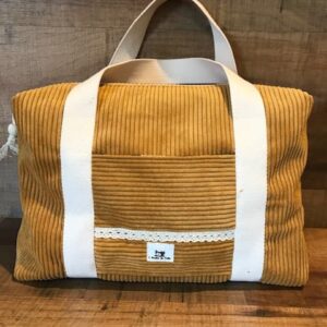 Maxi trousse velours moutarde