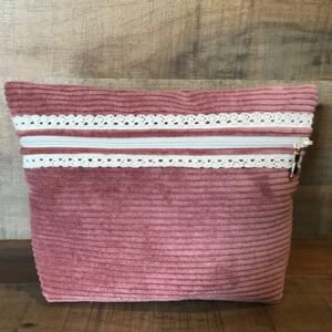 Pochette velours rose