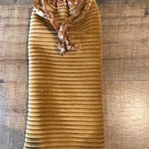 Etui à lunettes velours côtelé moutarde