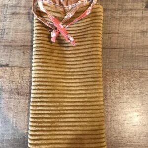 Etui à lunettes velours côtelé moutarde