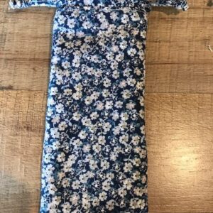 Etui à lunettes fleurs bleues