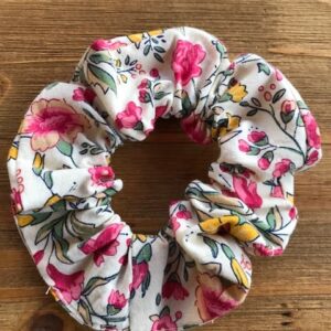 Chouchou fleurs roses