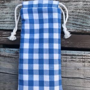 Etui à lunettes vichy bleu