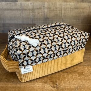 Trousse toilette velours Moutarde-Mandala