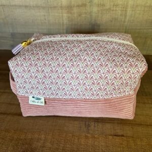 Trousse de toilette velours rose