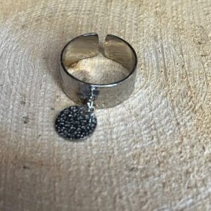 Bague Acier et Breloque plate