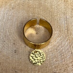 Bague breloque martelée