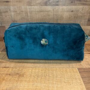 Trousse toilette longue velours vert