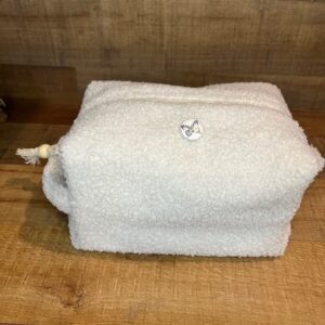 Trousse toilette moumoute bouclette blanche