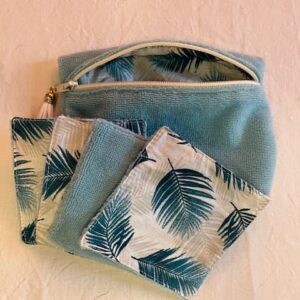 Pochette+lingettes bleu ciel