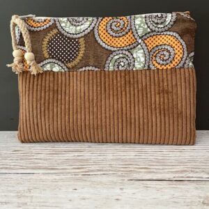 Pochette plate velours chocolat